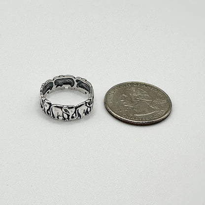 Women's Sterling Silver Elephant Band – Sizes 5-10
