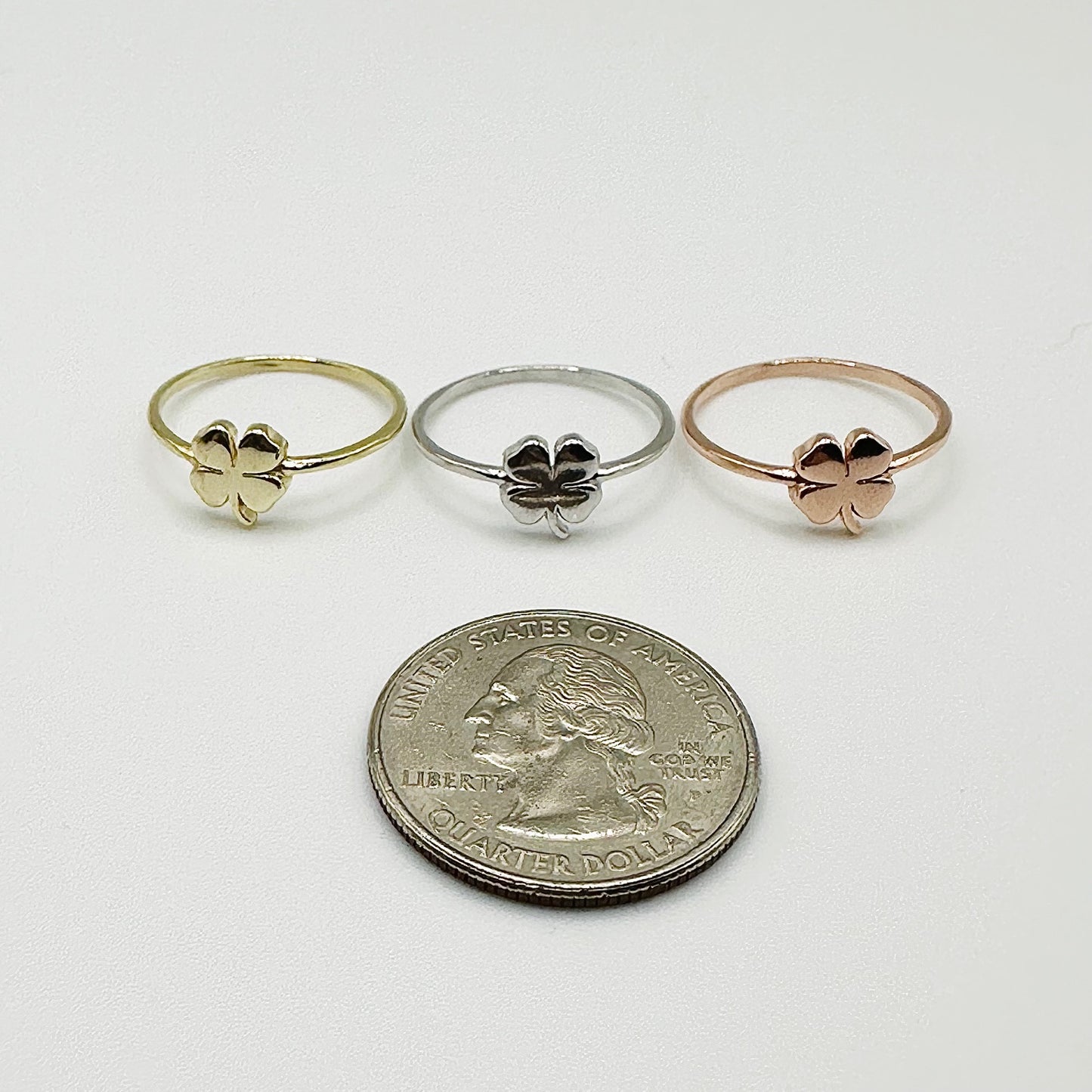 Women's Small Clover Ring – 3 Finishes, Sizes 5-10