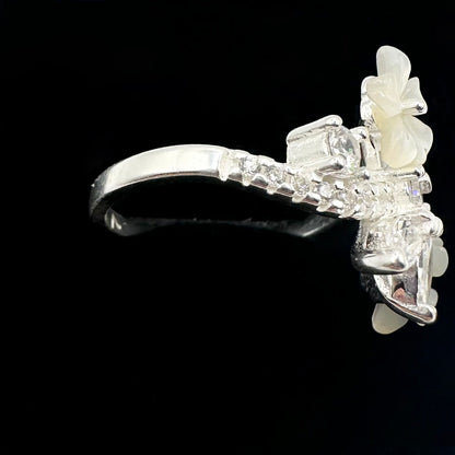 4 Flower Ring, Silver