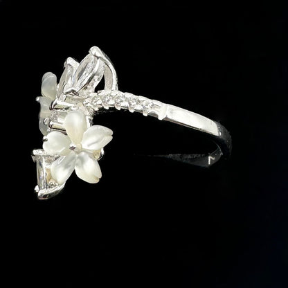 4 Flower Ring, Silver