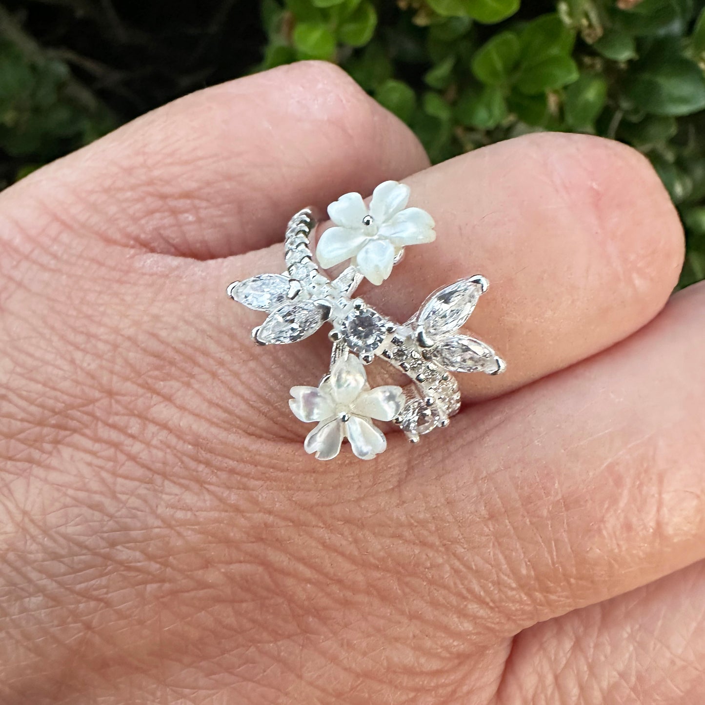 4 Flower Ring, Silver