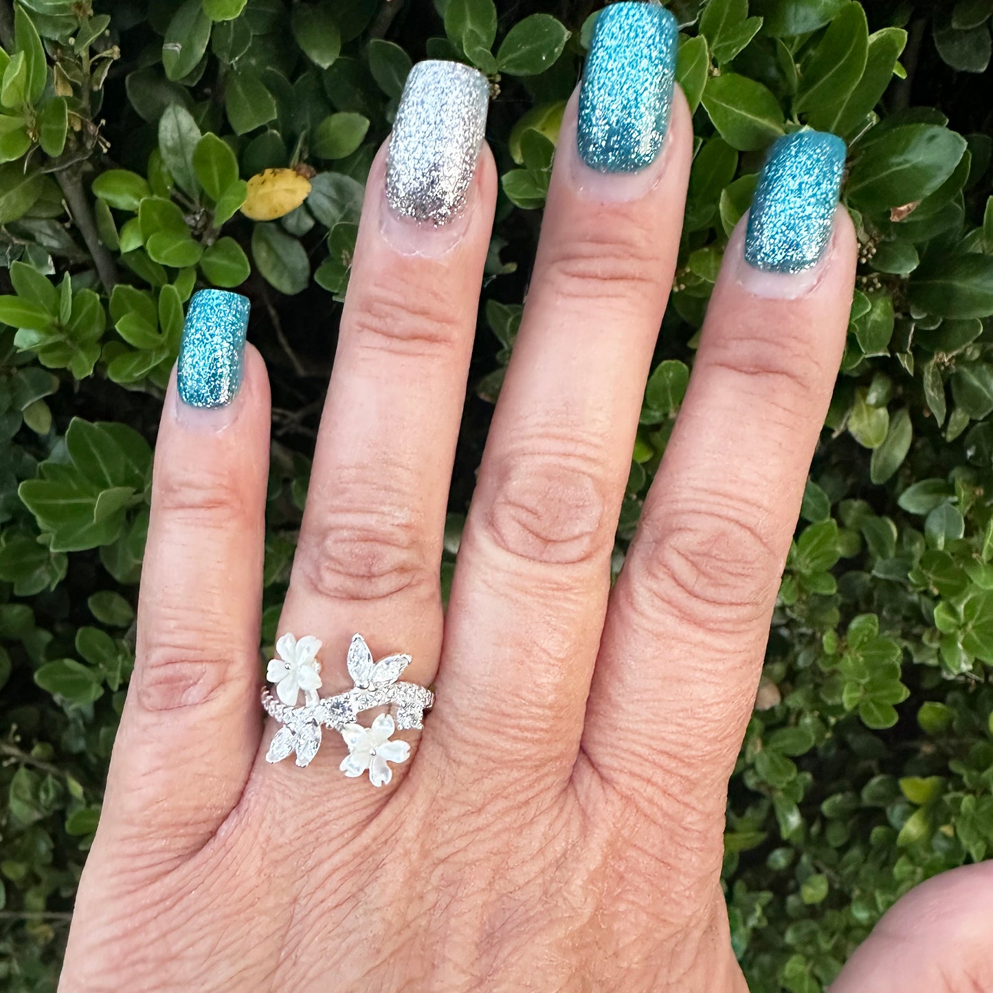 4 Flower Ring, Silver