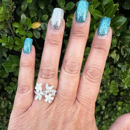 4 Flower Ring, Silver