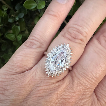 Marquise-Cut Simulated Diamond Ring