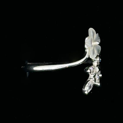 Single Flower Ring, Silver