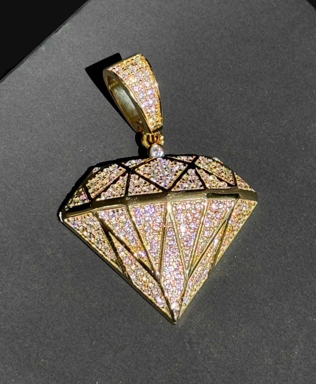 Diamond Shape Bling CZ Pendant – Gold or Silver