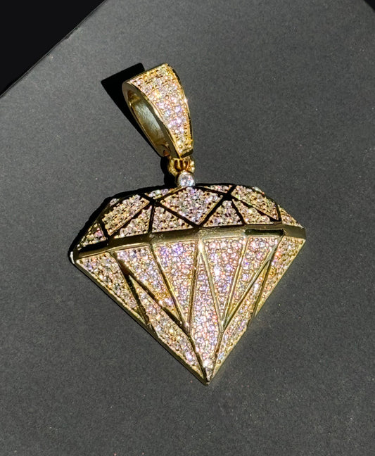 Diamond Shape Bling CZ Pendant – Gold or Silver