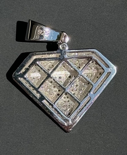 Diamond Shape Bling CZ Pendant – Gold or Silver