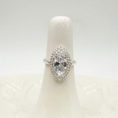 Marquise-Cut Simulated Diamond Ring