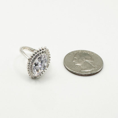 Marquise-Cut Simulated Diamond Ring