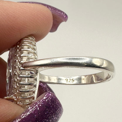 Marquise-Cut Simulated Diamond Ring