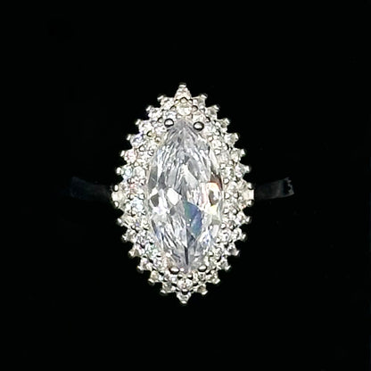 Marquise-Cut Simulated Diamond Ring
