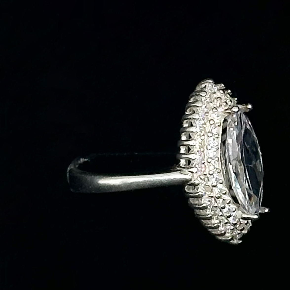 Marquise-Cut Simulated Diamond Ring