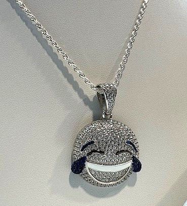LOL Emoji CZ Pendants – Gold or Silver