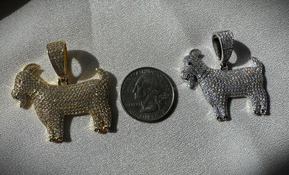 G.O.A.T. CZ Pendant – Gold or Silver
