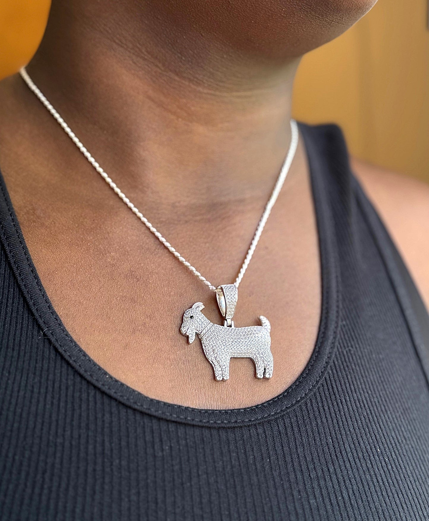 G.O.A.T. CZ Pendant – Gold or Silver