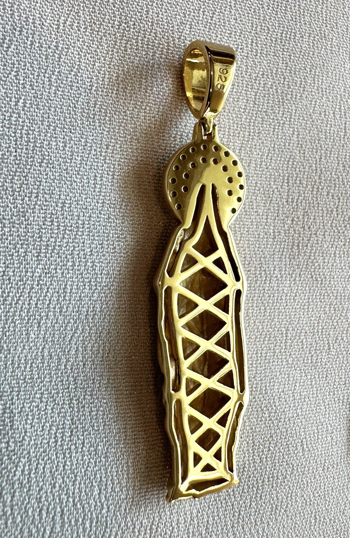 Virgin Mary CZ Pendant – Gold or Silver