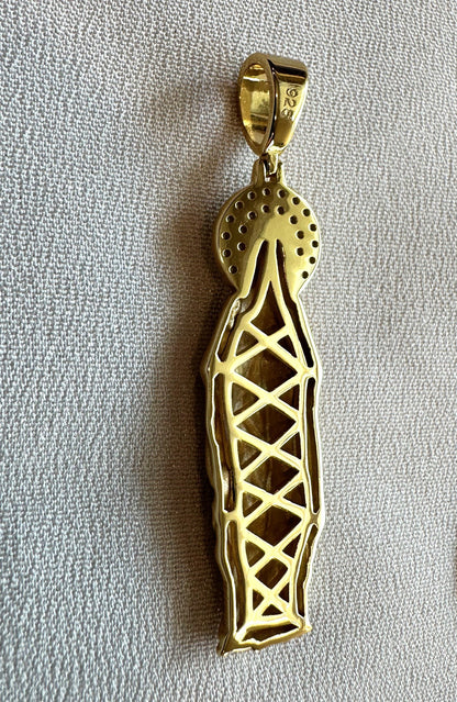 Virgin Mary CZ Pendant – Gold or Silver