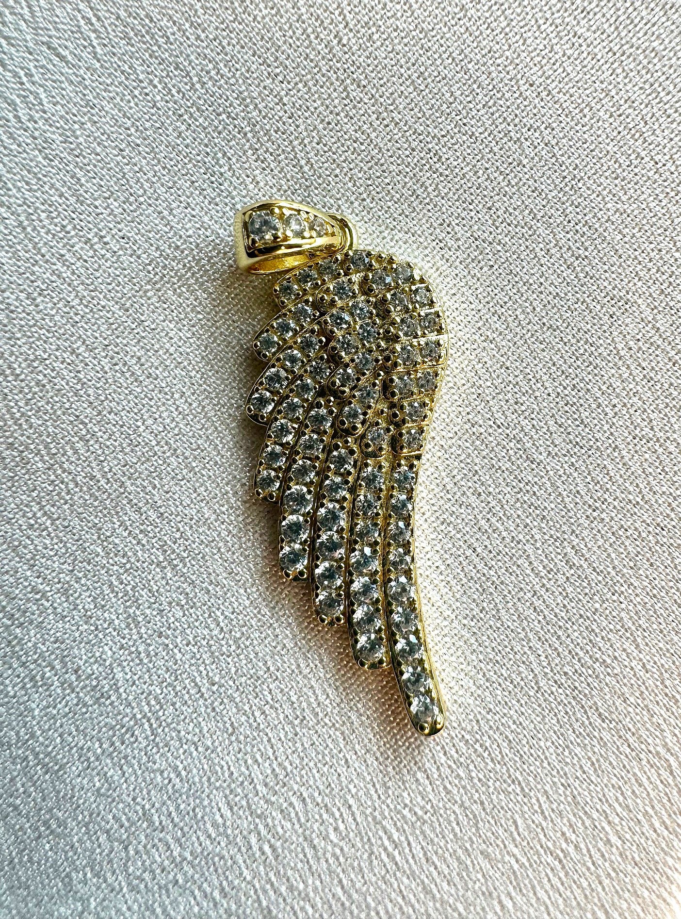 CZ Angel Wing Pendant – Gold or Silver Finish