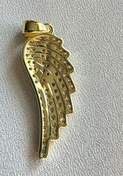 CZ Angel Wing Pendant – Gold or Silver Finish