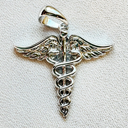 Caduceus Pendant, Gold or Silver, No Stones