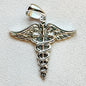 Caduceus Pendant, Gold or Silver, No Stones