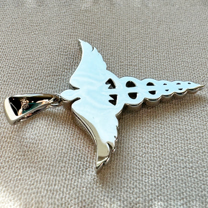 Caduceus Pendant, Gold or Silver, No Stones