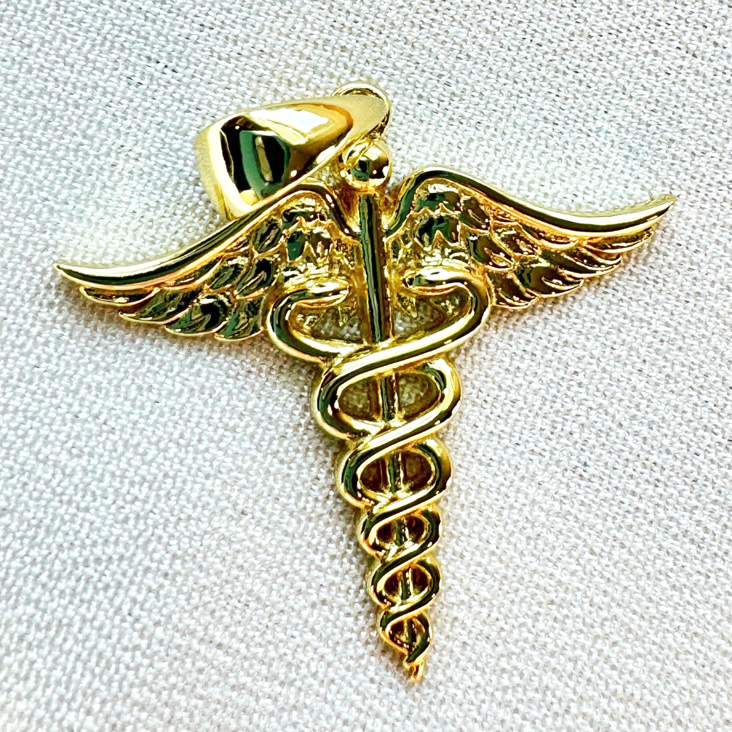 Caduceus Pendant, Gold or Silver, No Stones