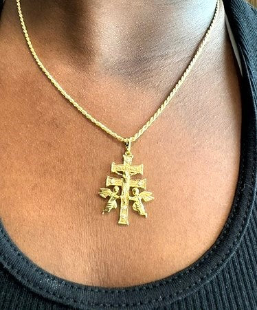 Small Caravaca Cross Pendant – Gold or Silver Finish