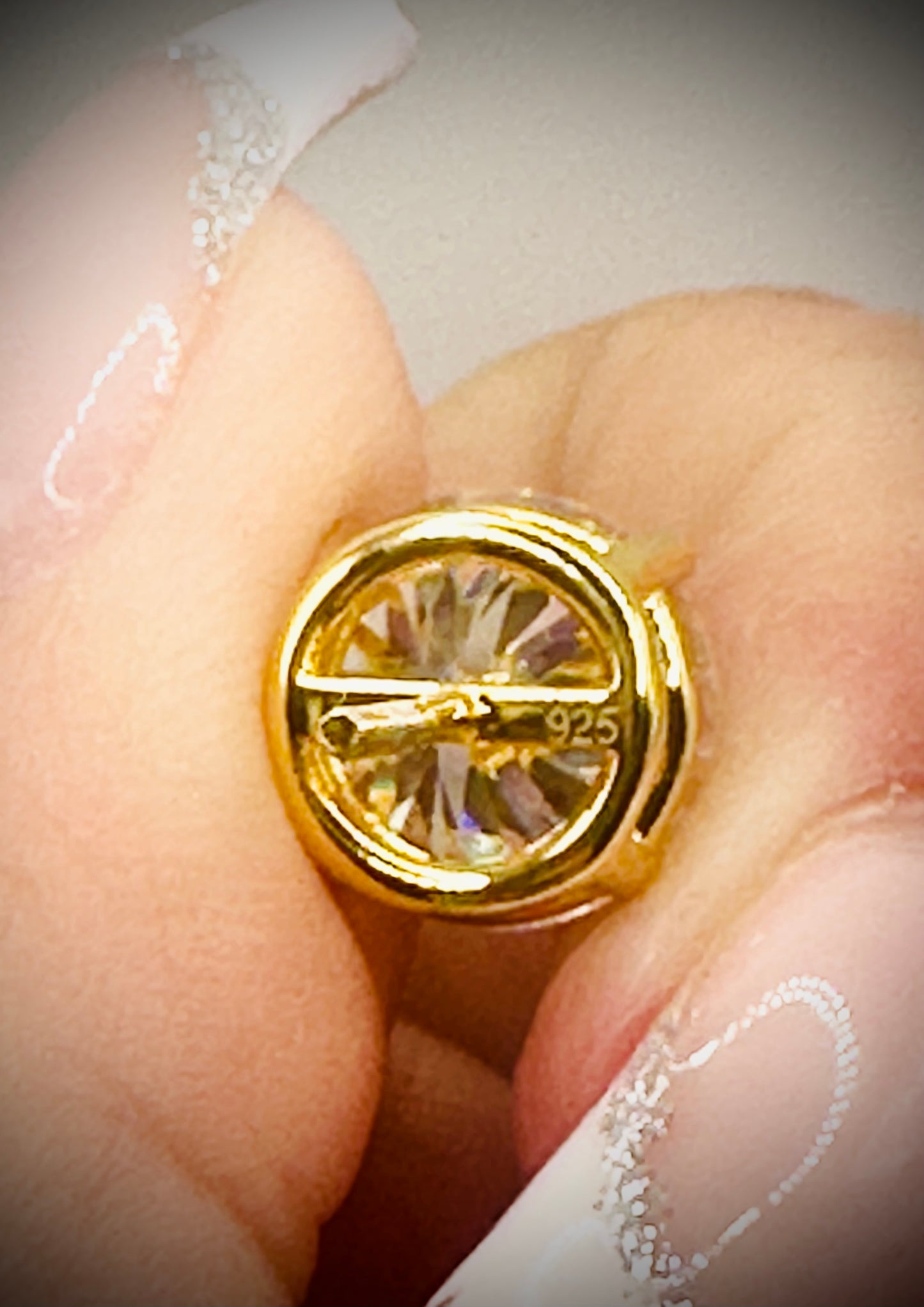 Gold Moissanite stud earrings all sizes 3 to 10mm SCREW BACKS