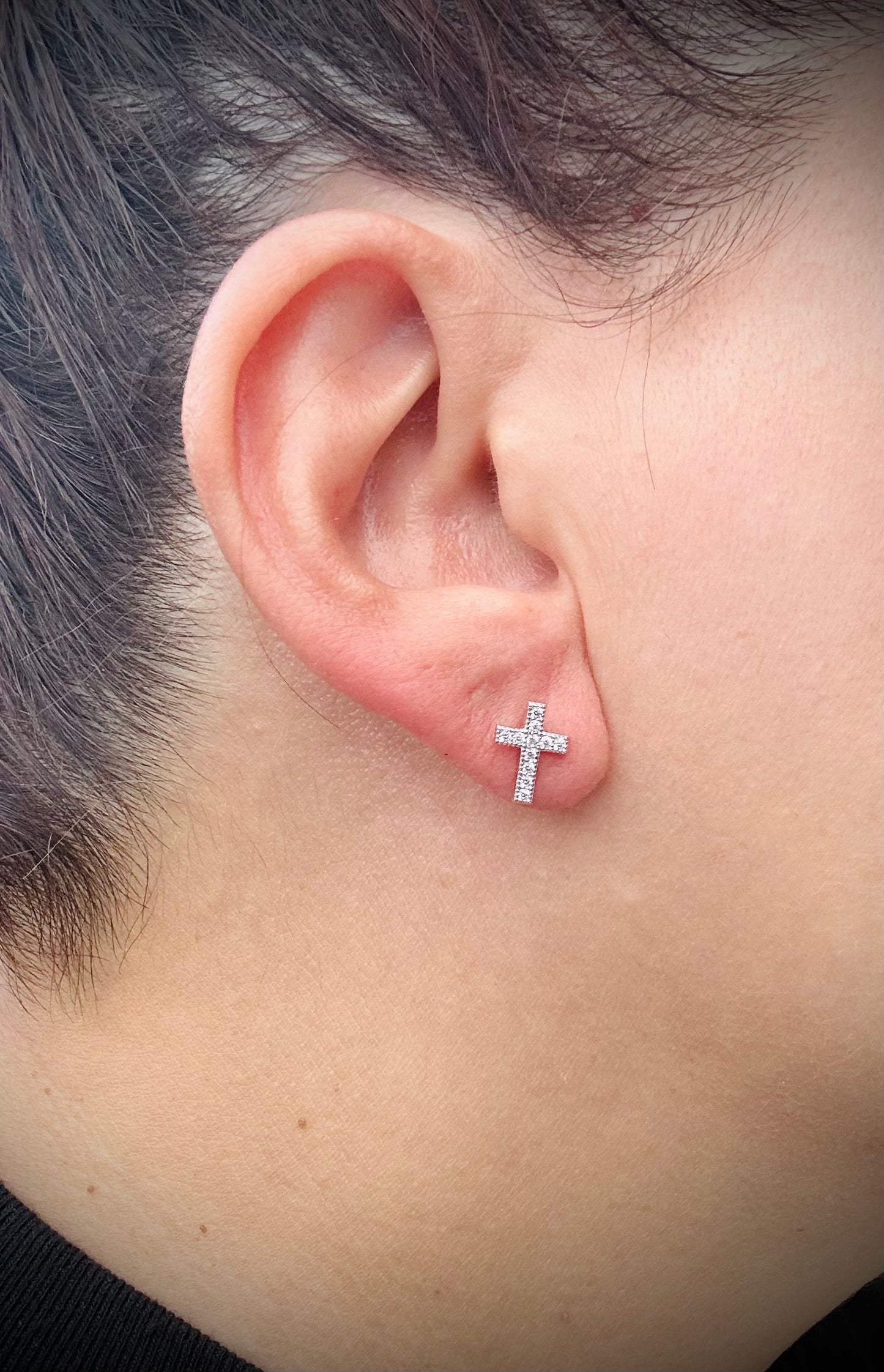 Tiny Cross Earrings – Gold or Silver
