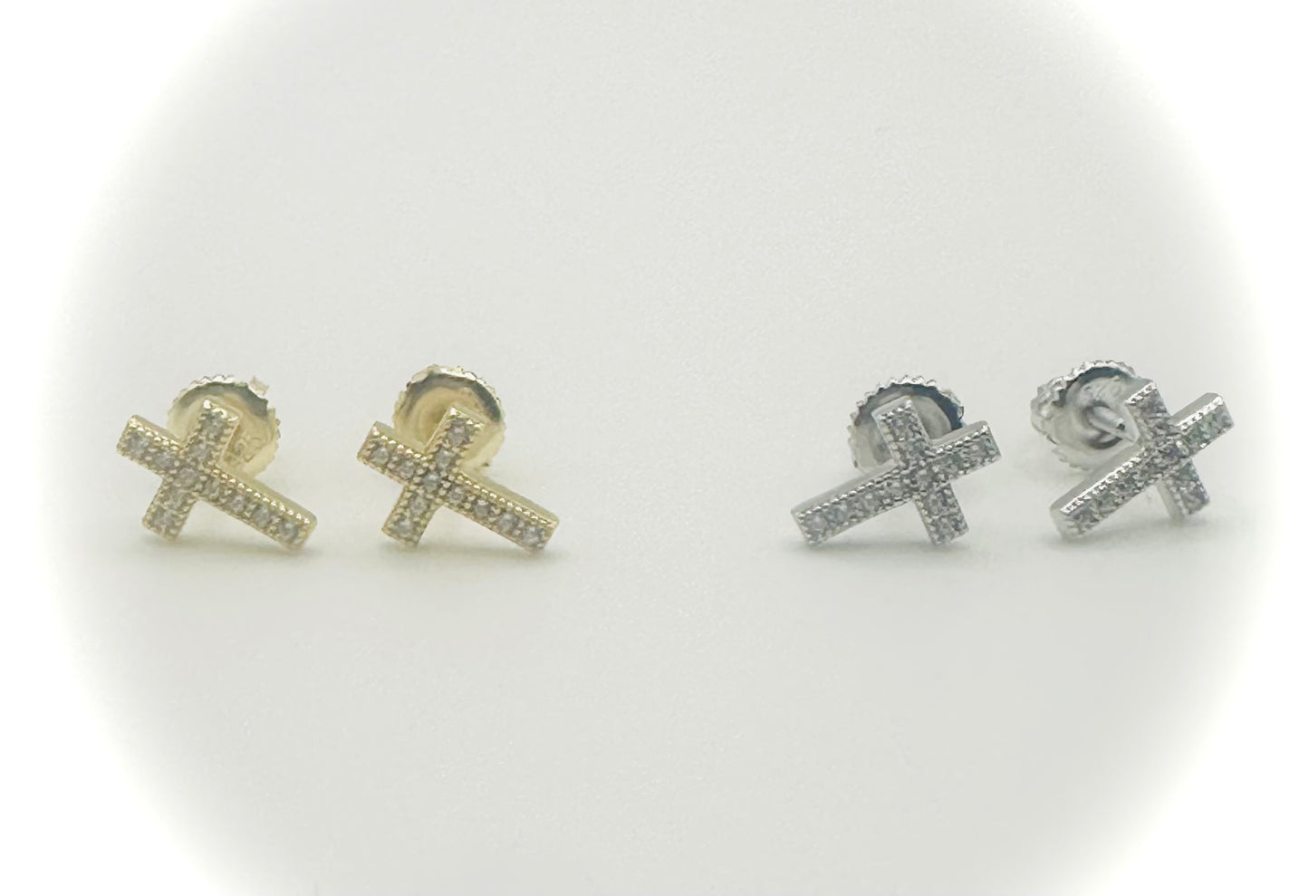 Tiny Cross Earrings – Gold or Silver