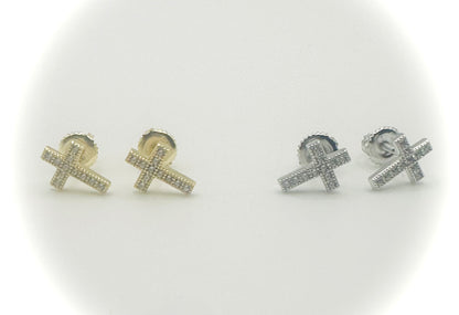 Tiny Cross Earrings – Gold or Silver