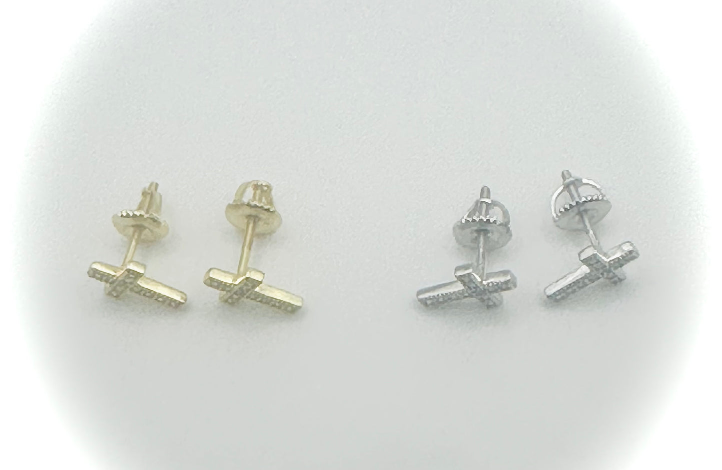 Tiny Cross Earrings – Gold or Silver