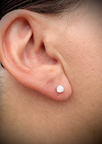 Rose Gold Moissanite stud earrings sizes 4mm to 10mm SCREW BACKS