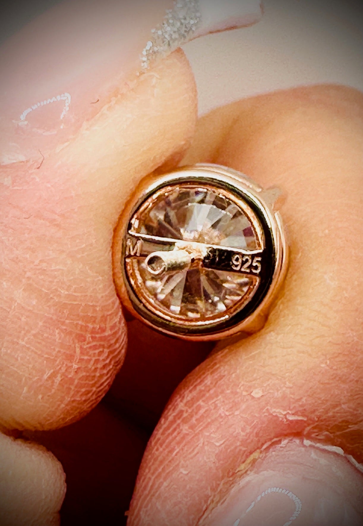 Rose Gold Moissanite stud earrings sizes 4mm to 10mm SCREW BACKS