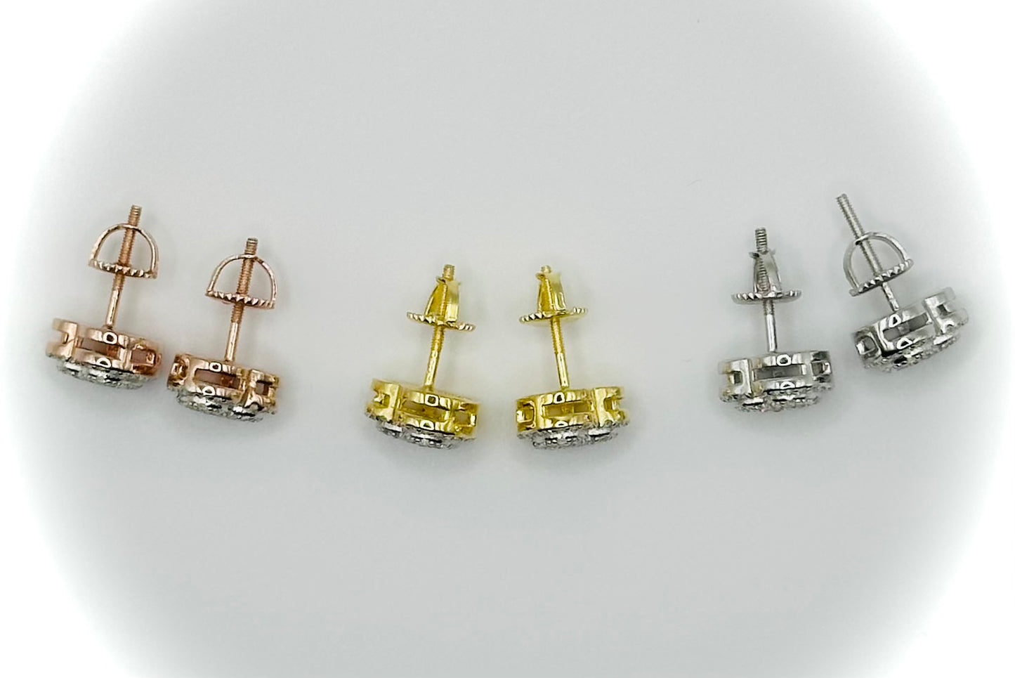 Iced Out Heart Stud Earrings – Rhodium, 14k Gold, or Rose Gold Finish