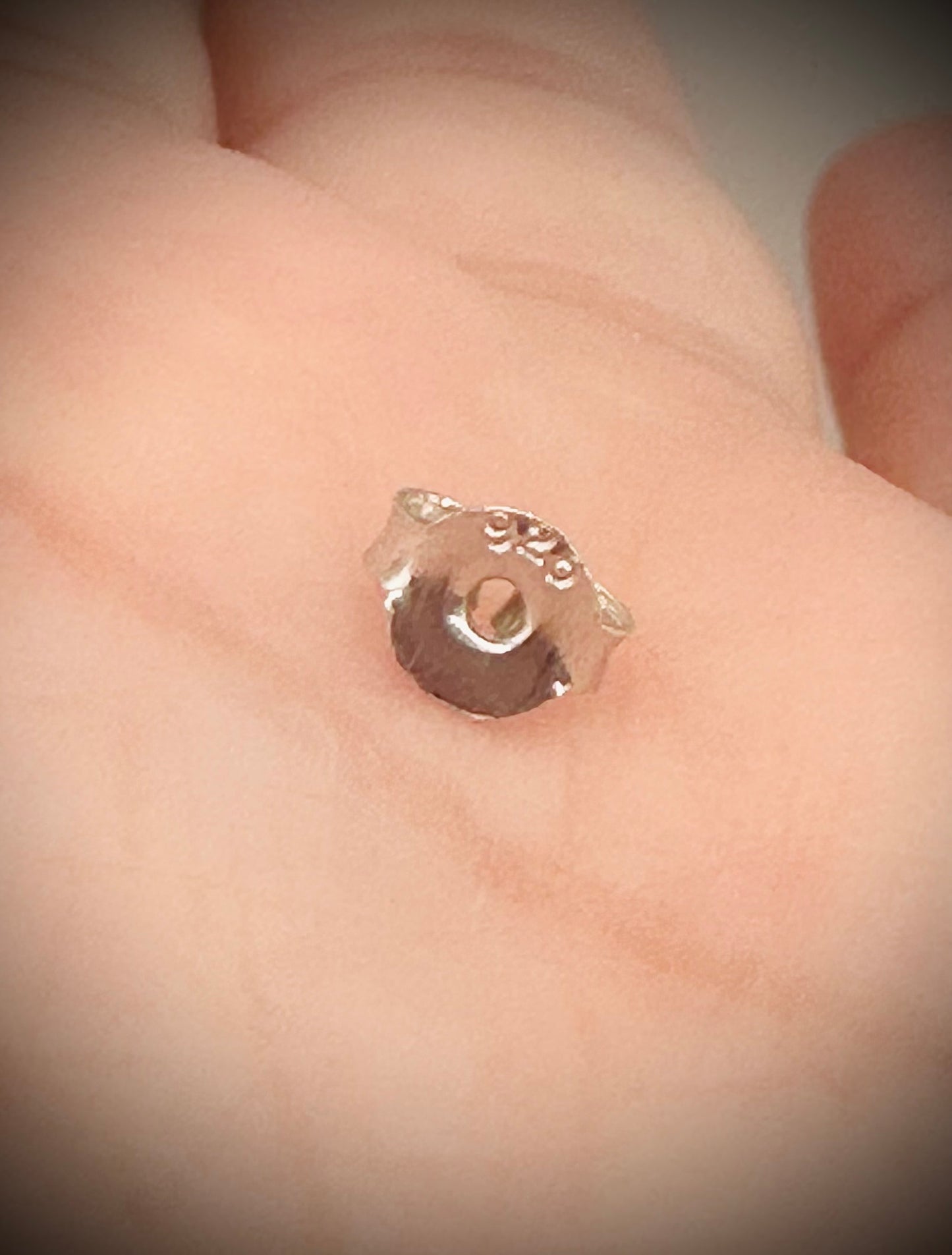 Silver Hamsa Hand Stud Earrings – Push Backs