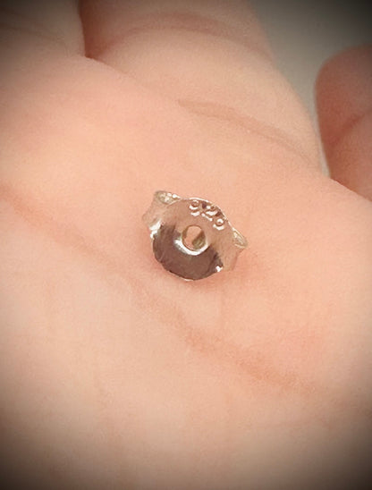 Silver Hamsa Hand Stud Earrings – Push Backs