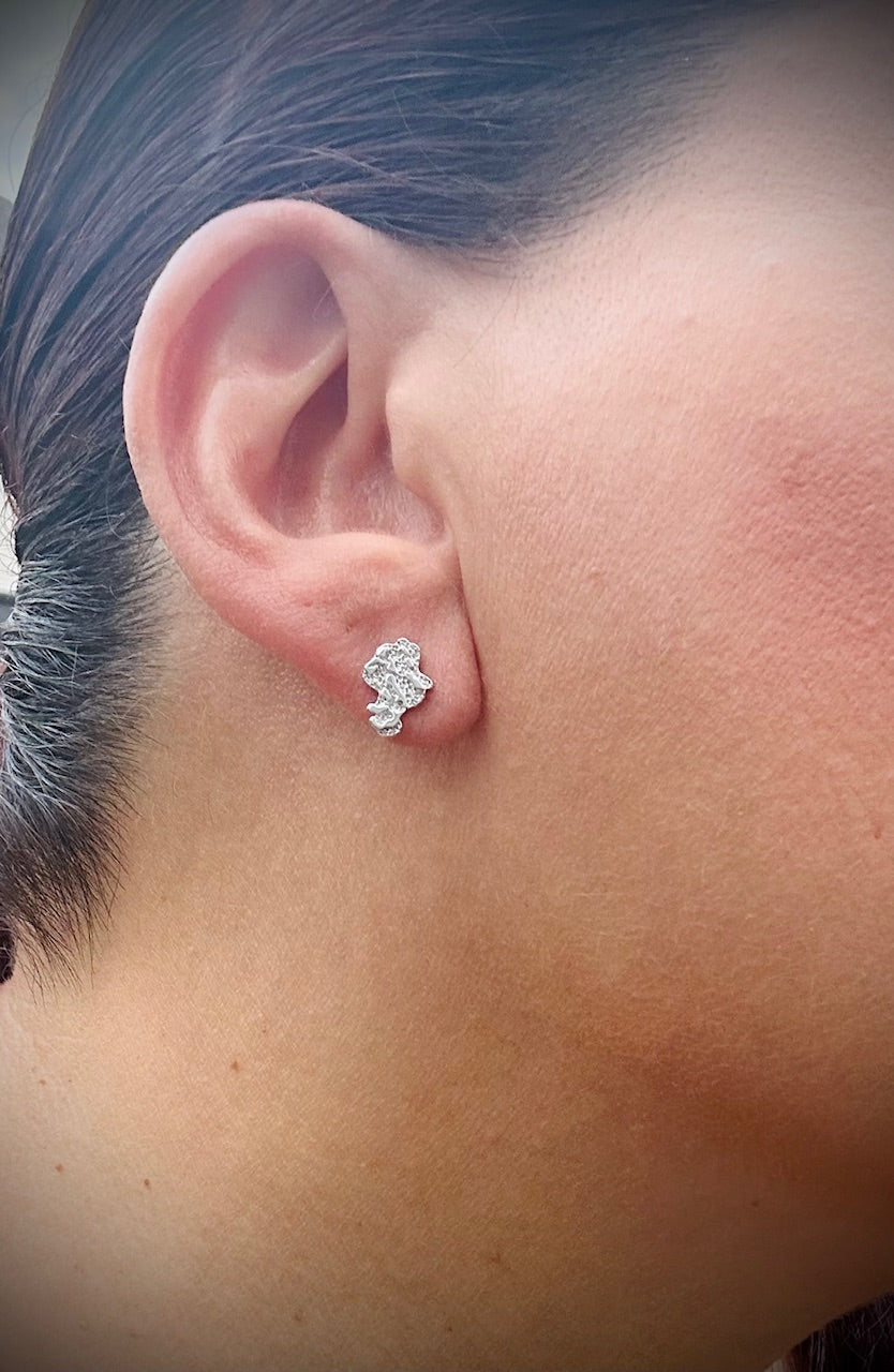 Nugget Style Stud Earrings – Gold or Silver Finish