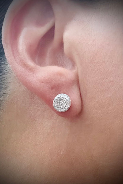 Small Round 3D Shaped Stud Earrings – Gold or Silver Finish