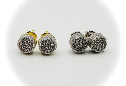 Small Round 3D Shaped Stud Earrings – Gold or Silver Finish