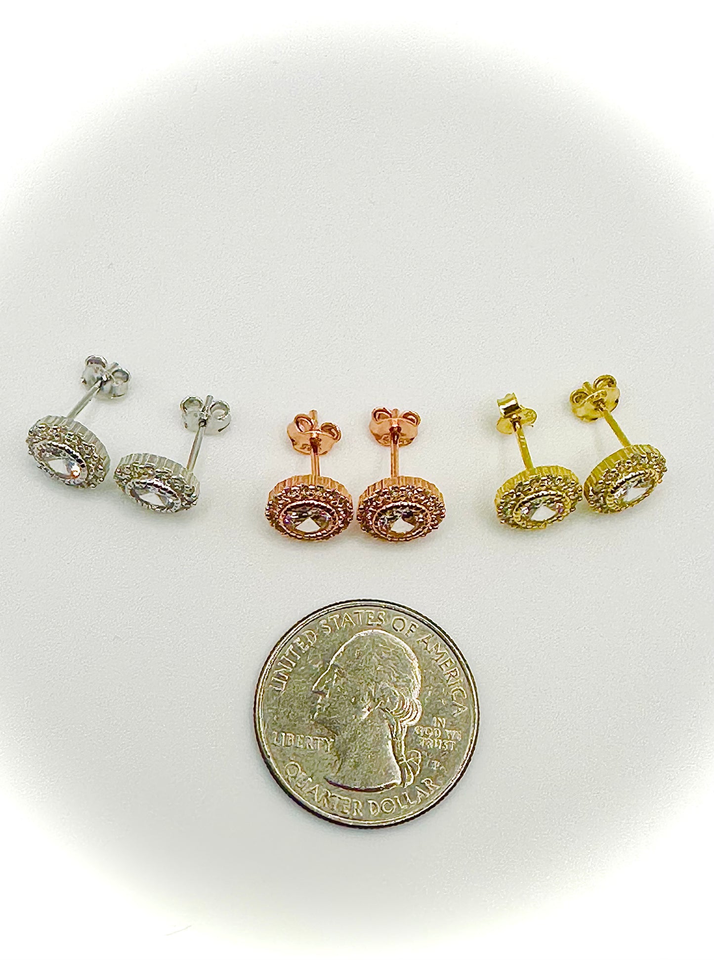 Iced Out Round Stud Earrings – 3 Finishes