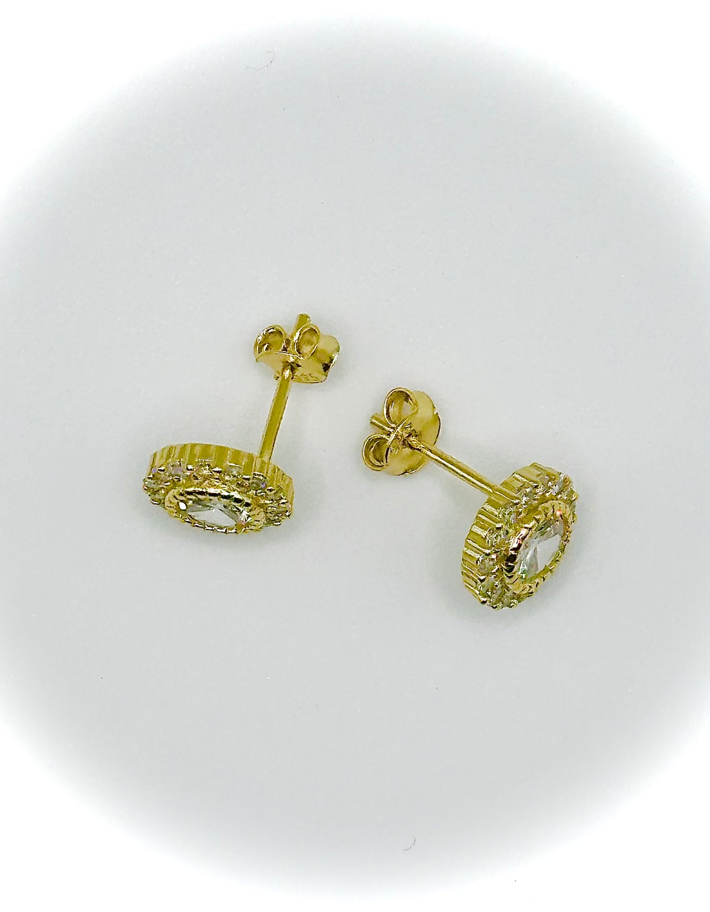 Iced Out Round Stud Earrings – 3 Finishes