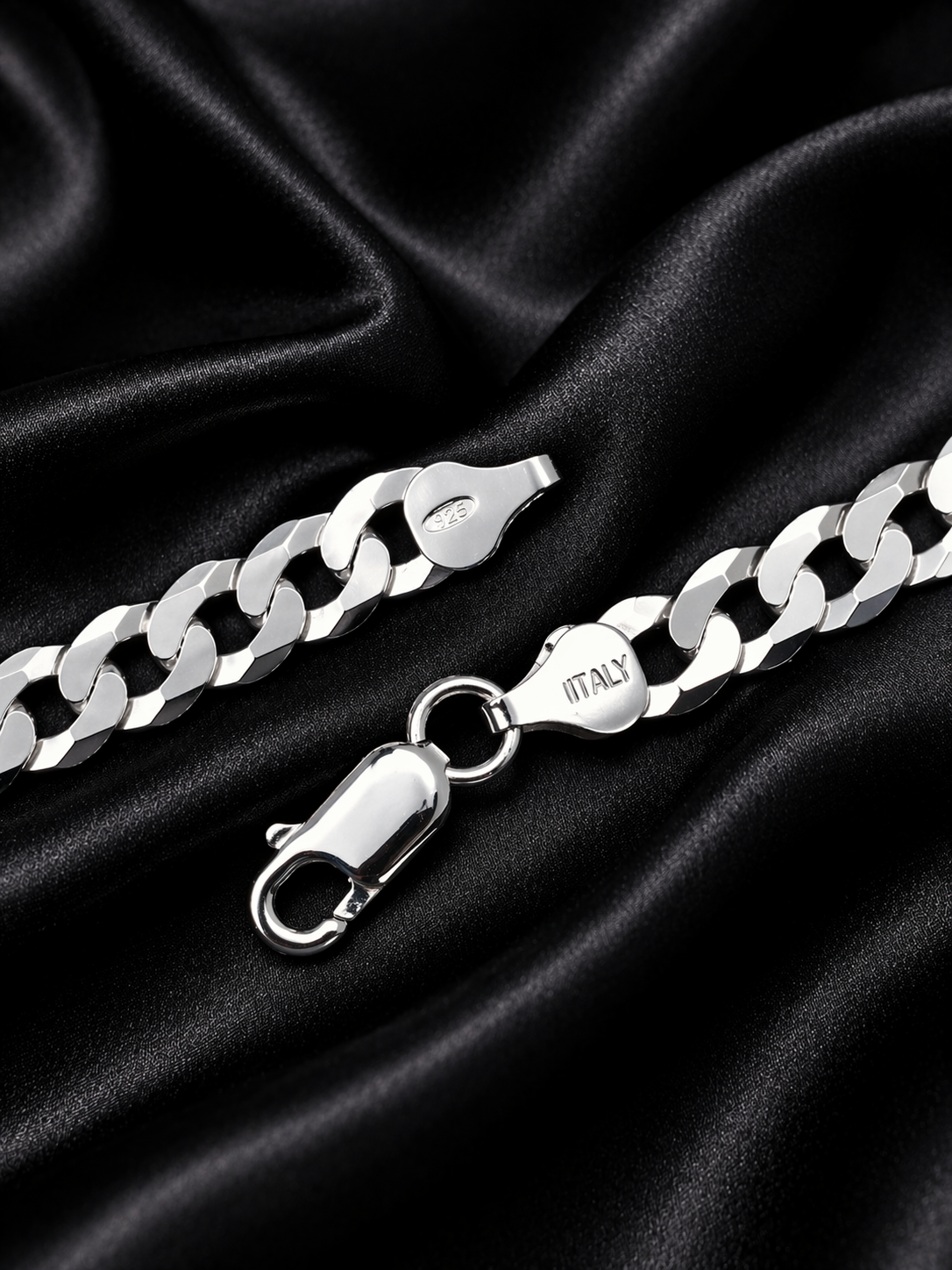 FLAT Curb Cuban Chains Solid 925 Sterling Silver 3mm to 10.5mm