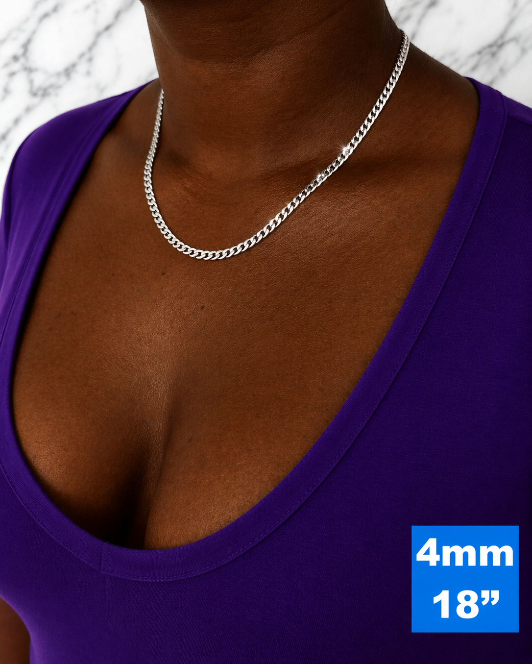 FLAT Curb Cuban Chains Solid 925 Sterling Silver 3mm to 10.5mm