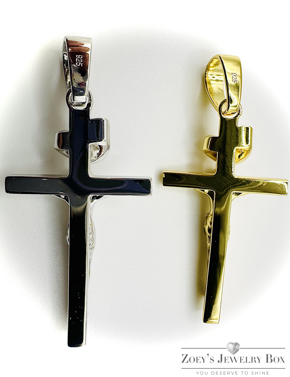 1" x 1.5" Handmade Medium Sized INRI Crucifix Pendant – 3 Finishes