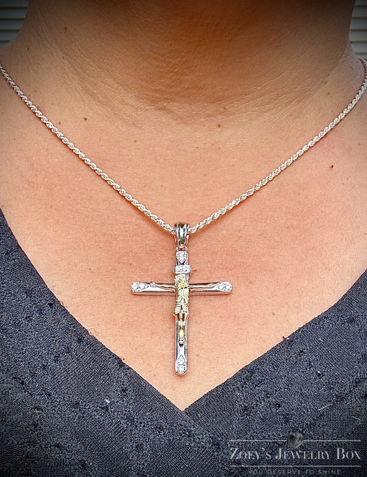 Two-Tone Crucifix Pendant – 3 Unique Styles