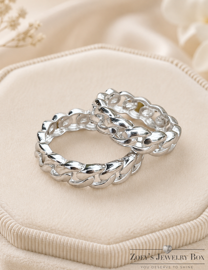 VIP 6mm Miami Cuban Link Ring (Sterling Silver, Unembellished Band)