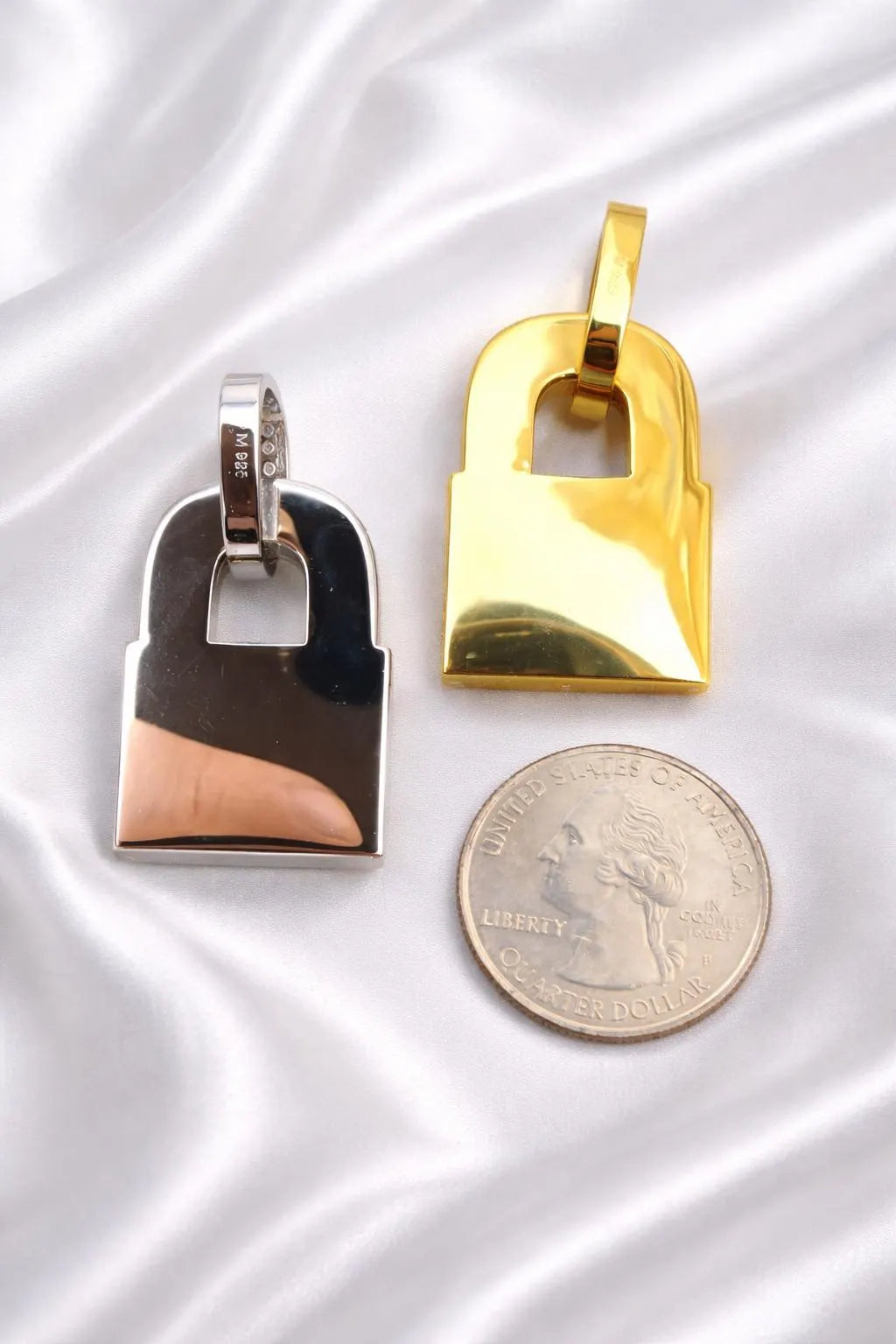 Moissanite Love Lock Padlock Pendant – Gold or Silver
